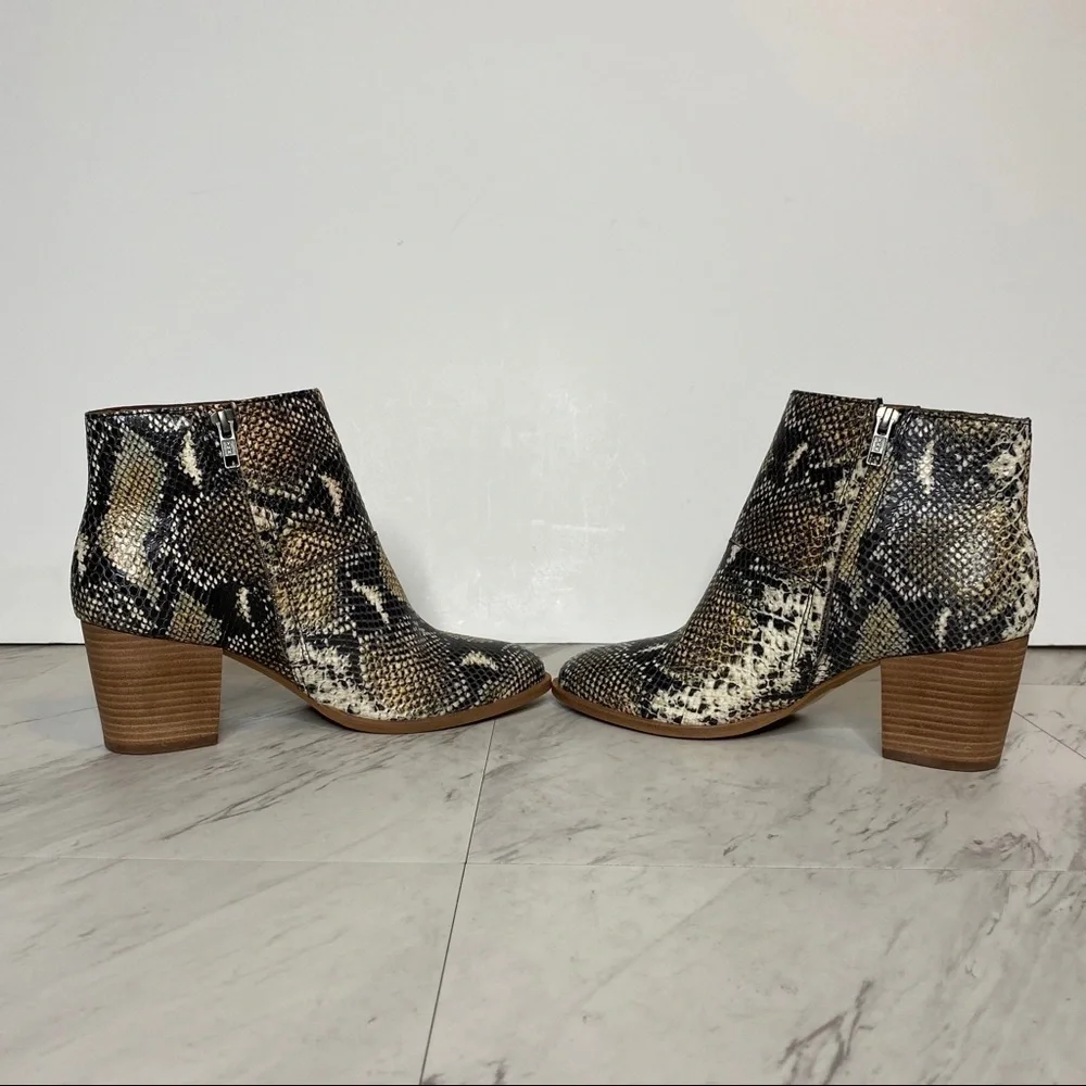 Madewell Rosie Snakeskin Print Heeled Booties 9